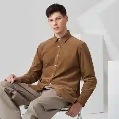 与狼共舞 潮流时尚百搭灯芯绒复古学院成熟风舒适宽松长袖衬衫 男款