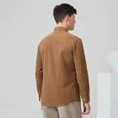 与狼共舞 潮流时尚百搭灯芯绒复古学院成熟风舒适宽松长袖衬衫 男款