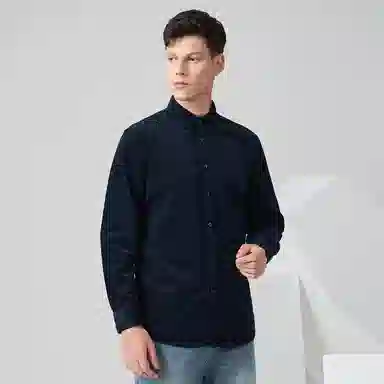 与狼共舞 潮流时尚百搭灯芯绒复古学院成熟风舒适宽松长袖衬衫 男款