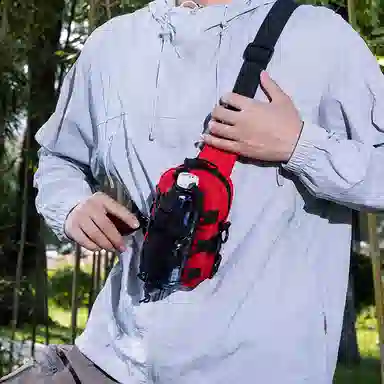 尊梵 迷彩徒步运动潮牌手机小斜挎包 尼龙 单肩胸包 男女同款情侣款 多色