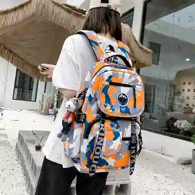 尊梵 通勤日常街头潮流小清新拉链开合时尚 尼龙 双肩包 男女同款情侣款 灰色/黑色/黄色/蓝色/深蓝