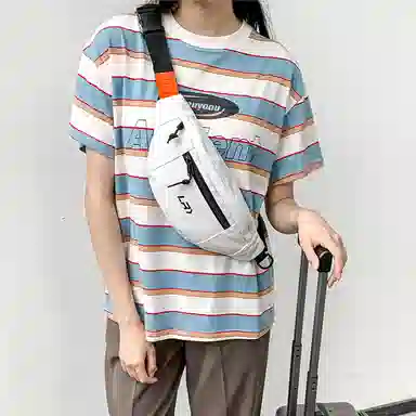 尊梵 日系小众设计百搭轻便 尼龙 胸包 男女同款情侣款 黑色/蓝色/白色