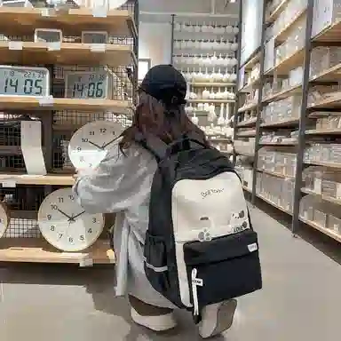 尊梵 初中高中学生大容量拉链休闲电脑包尼龙双肩包 女款 多色