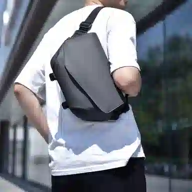 斜挎包男潮牌胸包小包时尚百搭单肩包多功能 尼龙布 腰包 常规 男款 黑色/灰色/蓝色