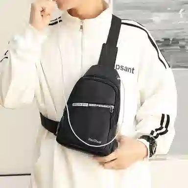 尊梵 百搭休闲收纳 尼龙 胸包 常规 男款 黑色/军绿色/灰色/卡其色/深蓝色