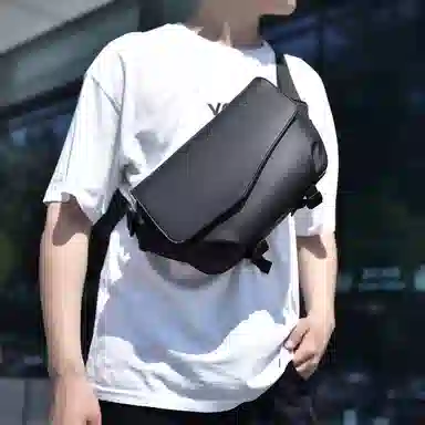 斜挎包男潮牌胸包小包时尚百搭单肩包多功能 尼龙布 腰包 常规 男款 黑色/灰色/蓝色