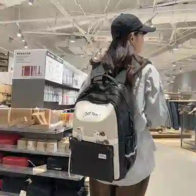 尊梵 初中高中学生大容量拉链休闲电脑包尼龙双肩包 女款 多色