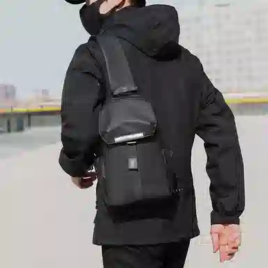 尊梵 时尚骑行小背包休闲 尼龙 单肩斜挎包胸包 男女同款情侣款 黑色/蓝色/灰色