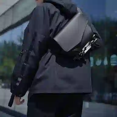 斜挎包男潮牌胸包小包时尚百搭单肩包多功能 尼龙布 腰包 常规 男款 黑色/灰色/蓝色