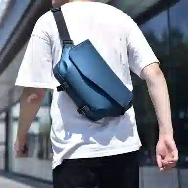 斜挎包男潮牌胸包小包时尚百搭单肩包多功能 尼龙布 腰包 常规 男款 黑色/灰色/蓝色