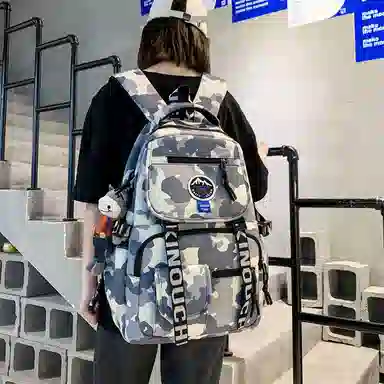 尊梵 通勤日常街头潮流小清新拉链开合时尚 尼龙 双肩包 男女同款情侣款 灰色/黑色/黄色/蓝色/深蓝