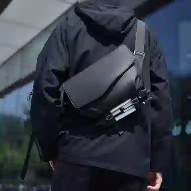 斜挎包男潮牌胸包小包时尚百搭单肩包多功能 尼龙布 腰包 常规 男款 黑色/灰色/蓝色