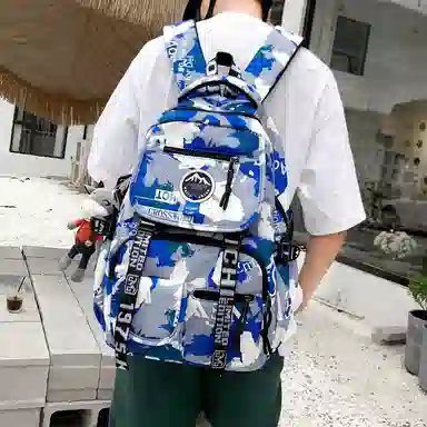 尊梵 通勤日常街头潮流小清新拉链开合时尚 尼龙 双肩包 男女同款情侣款 灰色/黑色/黄色/蓝色/深蓝