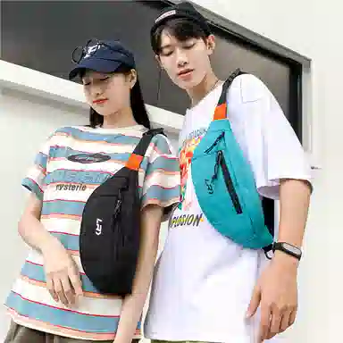 尊梵 日系小众设计百搭轻便 尼龙 胸包 男女同款情侣款 黑色/蓝色/白色