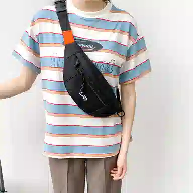 尊梵 日系小众设计百搭轻便 尼龙 胸包 男女同款情侣款 黑色/蓝色/白色