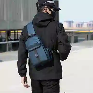 尊梵 时尚骑行小背包休闲 尼龙 单肩斜挎包胸包 男女同款情侣款 黑色/蓝色/灰色