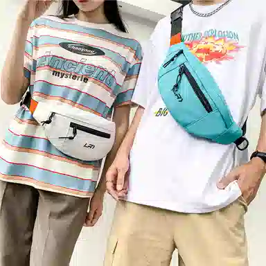 尊梵 日系小众设计百搭轻便 尼龙 胸包 男女同款情侣款 黑色/蓝色/白色