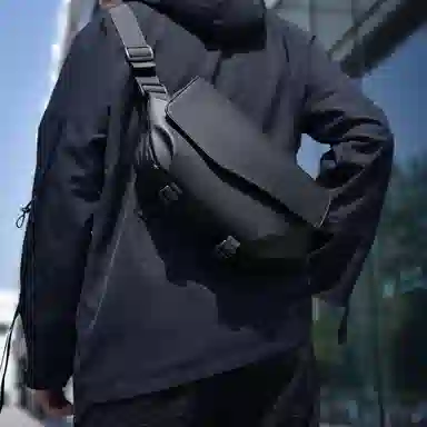 斜挎包男潮牌胸包小包时尚百搭单肩包多功能 尼龙布 腰包 常规 男款 黑色/灰色/蓝色