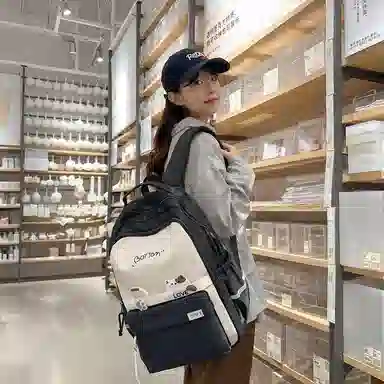 尊梵 初中高中学生大容量拉链休闲电脑包尼龙双肩包 女款 多色