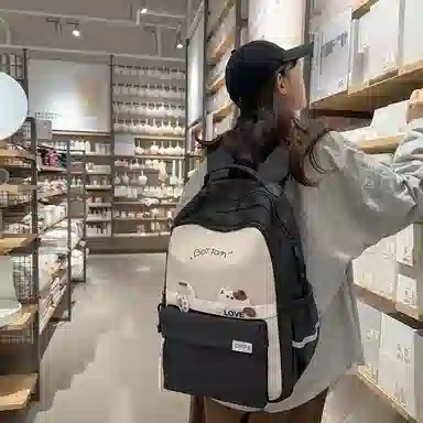 尊梵 初中高中学生大容量拉链休闲电脑包尼龙双肩包 女款 多色