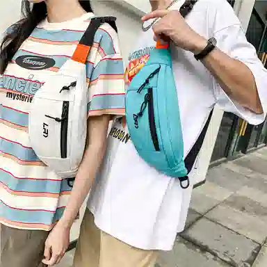 尊梵 日系小众设计百搭轻便 尼龙 胸包 男女同款情侣款 黑色/蓝色/白色