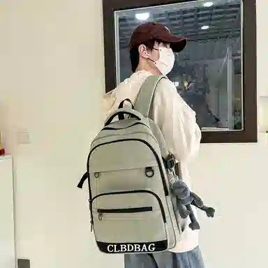 尊梵 日系休闲简约中性风时尚日常上课通勤百搭 尼龙 双肩包 白色/灰色/黑色/绿色