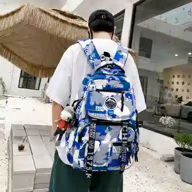 尊梵 通勤日常街头潮流小清新拉链开合时尚 尼龙 双肩包 男女同款情侣款 灰色/黑色/黄色/蓝色/深蓝