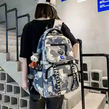 尊梵 通勤日常街头潮流小清新拉链开合时尚 尼龙 双肩包 男女同款情侣款 灰色/黑色/黄色/蓝色/深蓝