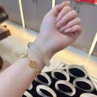 梨云暮雪 梨云暮雪 香槟金一步一响 新中式 国潮古风 轻奢高级#好运 琉璃 手镯 女款