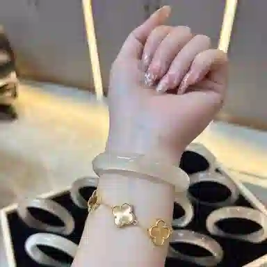 梨云暮雪 梨云暮雪 香槟金一步一响 新中式 国潮古风 轻奢高级#好运 琉璃 手镯 女款