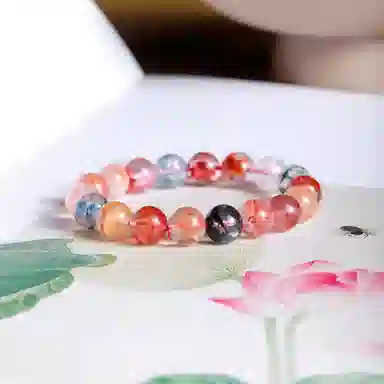 梨云暮雪 多宝彩虹款    能量净化磁场 招财聚气时来运转新中式国潮小众轻奢气质百搭天然 多色水晶 手串 男女同款情侣款