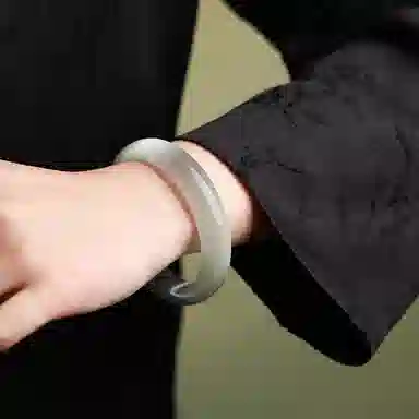 梨云暮雪 白月光猫眼 一步一响 复古 高级感 清冷 旗袍汉服 新中式 国潮国风 荔枝冻 极简风 琉璃 手镯 女款