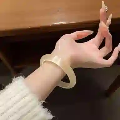 梨云暮雪 白月光猫眼 一步一响 复古 高级感 清冷 旗袍汉服 新中式 国潮国风 荔枝冻 极简风 琉璃 手镯 女款