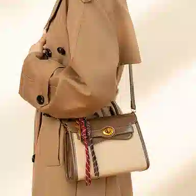 维尼奥 小众复古休闲机车风高级感甜酷风时尚百搭通勤辣妹 合成革 单肩包 女款 红色/咖啡色