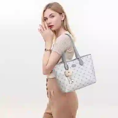维尼奥 新中式国风蝴蝶提花刺绣温柔大气 合成革 手提包 女款 粉色