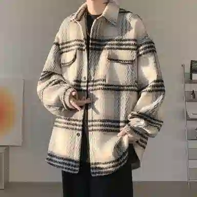 悍戈 毛呢呢料多风格融合的时尚翻领外套棉服 男女同款