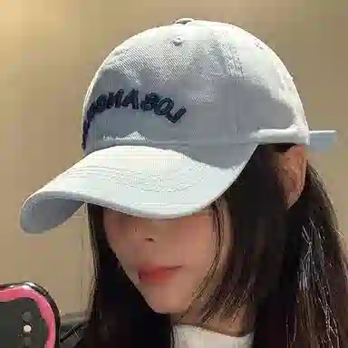 水洗做旧牛仔刺绣宽帽檐显脸小百搭大头围户外防晒遮阳帽 棉与涤纶 鸭舌帽 男女同款情侣款