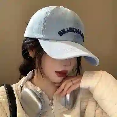 水洗做旧牛仔刺绣宽帽檐显脸小百搭大头围户外防晒遮阳帽 棉与涤纶 鸭舌帽 男女同款情侣款