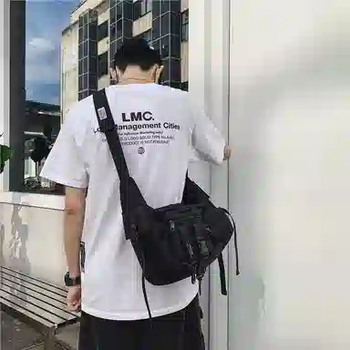 KAMLUI Nylon Shoulder Bag Black