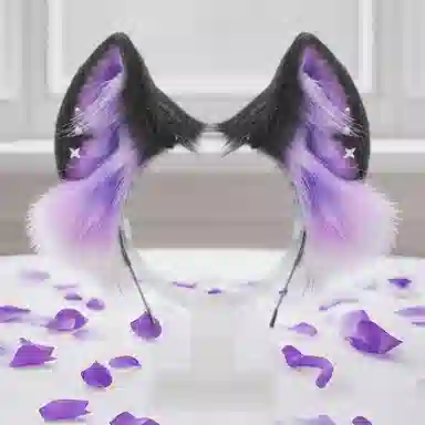 图米鱼 星空狐耳 暗黑二次元发饰 聚会装饰头箍