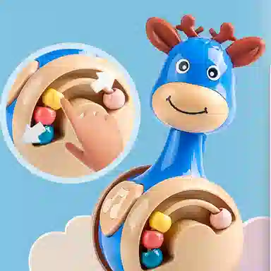 图米鱼 小鹿不倒翁 安抚卡通吱吱叫 早教益智玩具