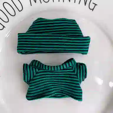 图米鱼 适配于四代 迷你 条纹短袖开口帽 娃衣着替