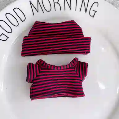 图米鱼 适配于四代 迷你 条纹短袖开口帽 娃衣着替