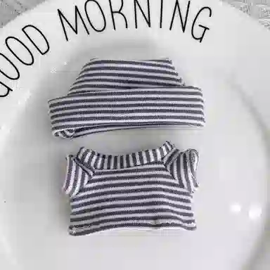 图米鱼 适配于四代 迷你 条纹短袖开口帽 娃衣着替