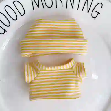 图米鱼 适配于四代 迷你 条纹短袖开口帽 娃衣着替