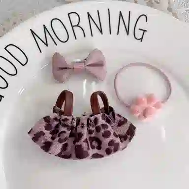 图米鱼 豹纹套装 酷酷裙心底 娃衣着替