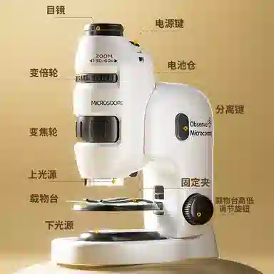 图米鱼 便携式儿童显微镜高清套装 益智 科学实验玩具