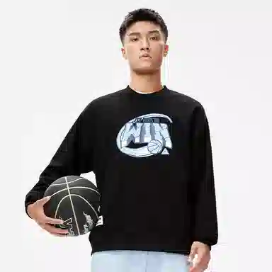 Peak Basketball Culture Series Crewneck Fleece Sweatshirt Black