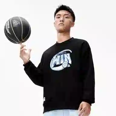 Peak Basketball Culture Series Crewneck Fleece Sweatshirt Black