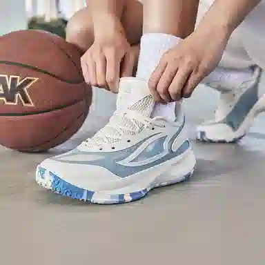 匹克 舒适时尚 休闲百搭 减震防滑耐磨 低帮 篮球鞋 女款 白蓝色